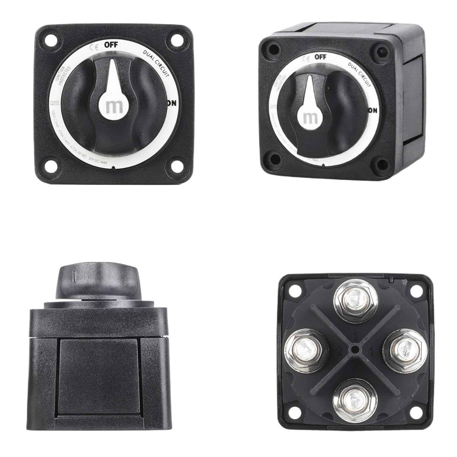 Interruptor M10 Stud 300A 32V Aislador Desconectar Giratorio | 2 Position-Luminous