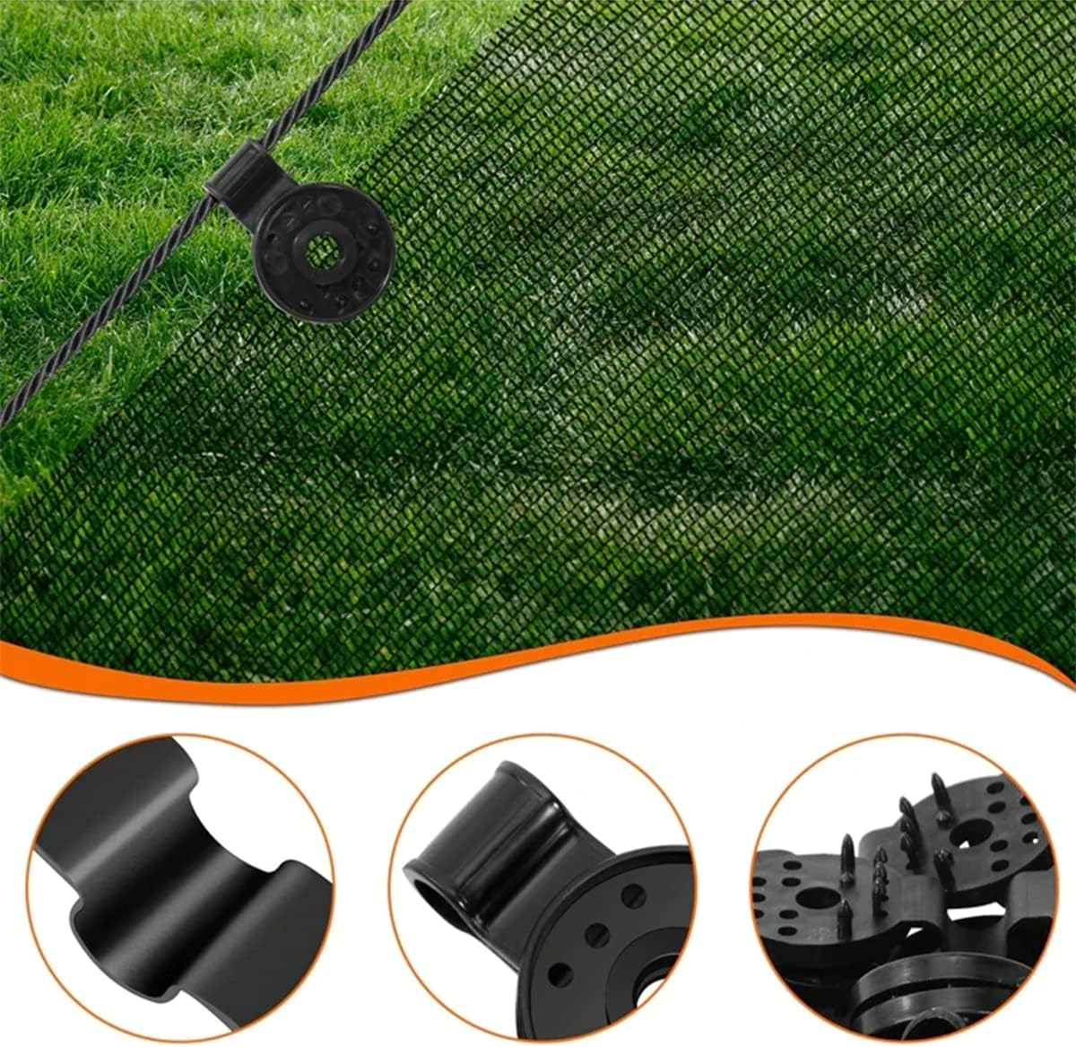 Tzgsonp 200 PCS Shade Cloth Heavy Duty Lock Grip, Greenhouse Shade Cloth Fix Clamp, Windproof Awning Clamp Grip, Tarp Clips Fence Fabric Clips for Garden Netting, Sun Shade Net