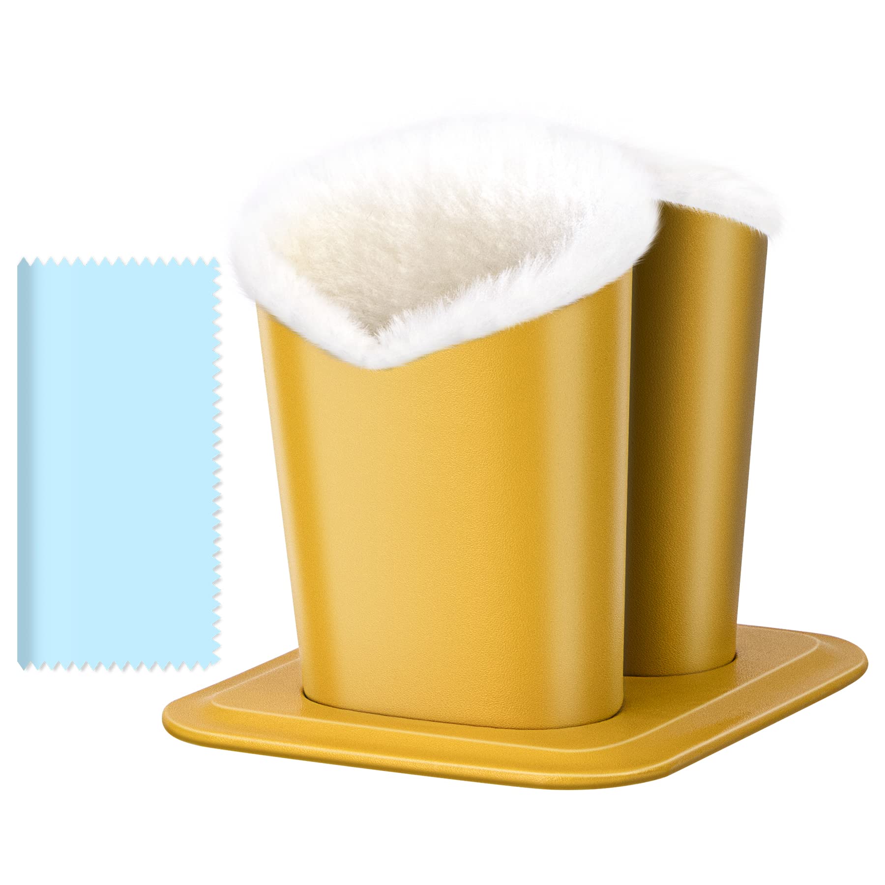 Soporte de cristal de doble ojo, soporte para anteojos de color dulce caramelo con forro de felpa para mesa, escritorio, mesita de noche, Amarillo