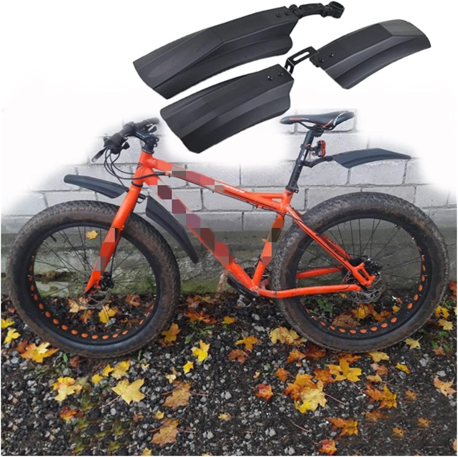 Bike Fender, Portable Bicycle Mudguard,Portable Adjustable Mountain Bike Front and Rear Mud Guard Fenders set, 20 Inch 26 Inch Electric Folding Bicycle Mud Guard Snow Bicycle Mudguard Fat Bike Fender
