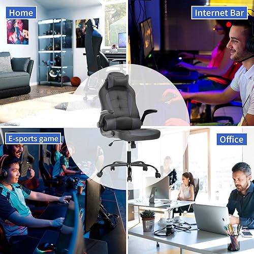 Miniatura 86 de Silla ergonómica para juegos de PC, silla de oficina para computadora, silla giratoria ajustable para videojuegos, silla de carreras con soporte