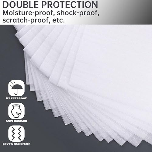 Miniatura 5 de Suministros de mudanza, paquete de 100 hojas de espuma de cojín, 13 x 13 pulgadas, suministros de embalaje para mudanza, embalaje, transporte y