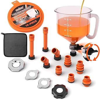 HORUSDY No-Spill Coolant Funnel Kit, Spill Proof Funnel Bleeder with Adapters. Universal Fitment