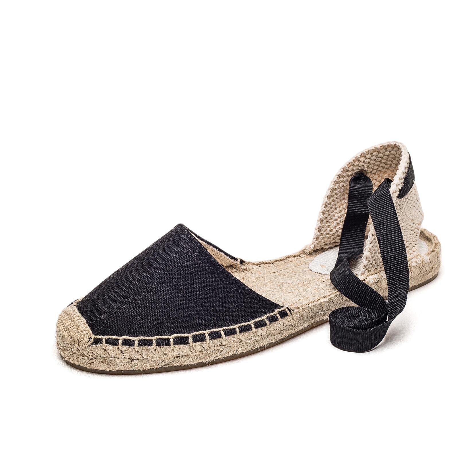 A COUPLE OF LINESWomen Espadrille Lace Up Flats Comfortable Summer Breathable Espadrille Sandals Adjustable Shoelace Dating Work Travel
