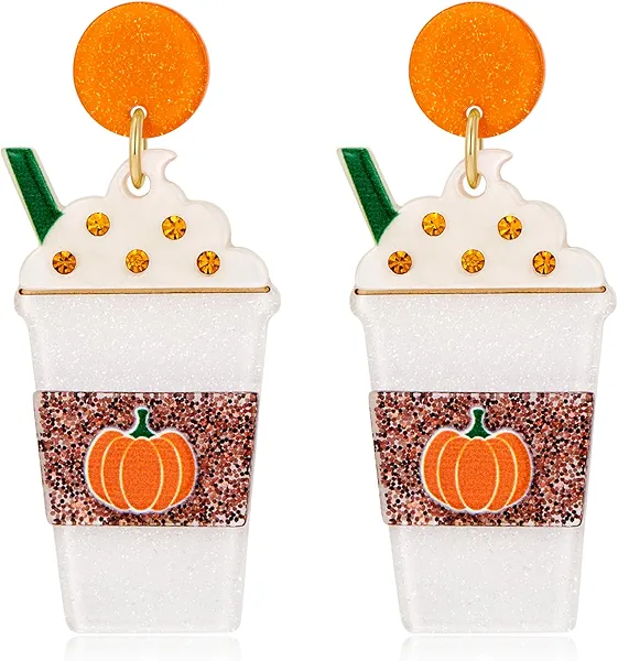 MUYAN Halloween Pumpkin Cup Earrings for Women Funny Costume Jewelry