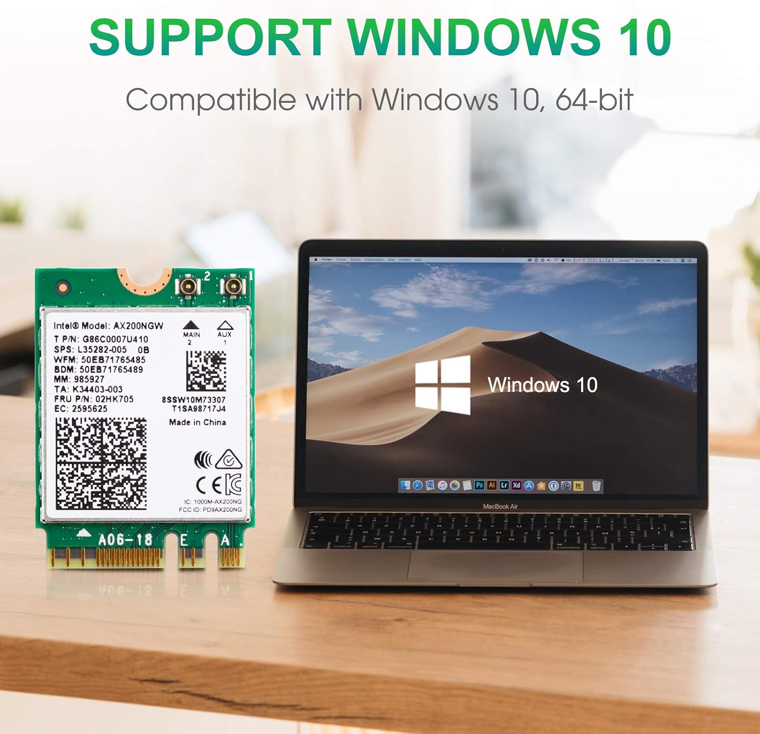 Hottest Sale AX200NGW Wireless Card, Wi-Fi 6 11AX WiFi Module 2 x 2 MU-MIMO Dual Band Wireless Card with Bluetooth 5.1 Internal WiFi Adapter Support Windows 10 64bit, M.2/NGFF