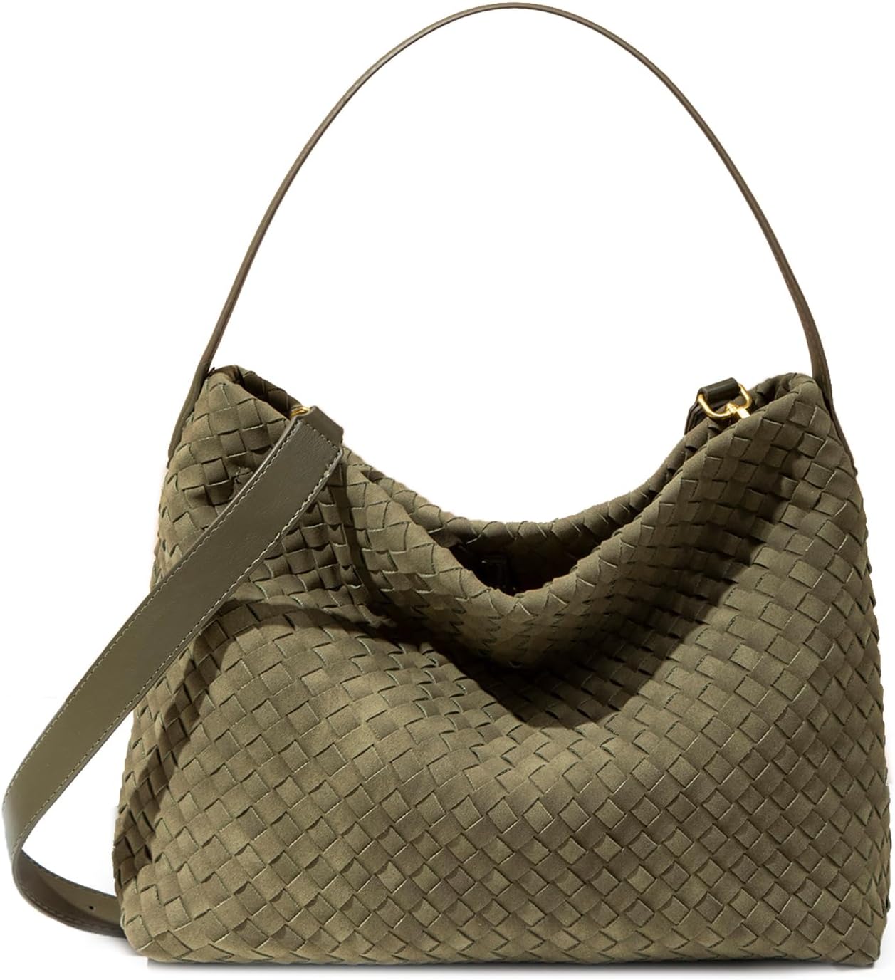 Rejolly Suede Tote Bag for Women Woven Hobo Handbag Slouchy Shoulder Purse Crossbody Designer Bag