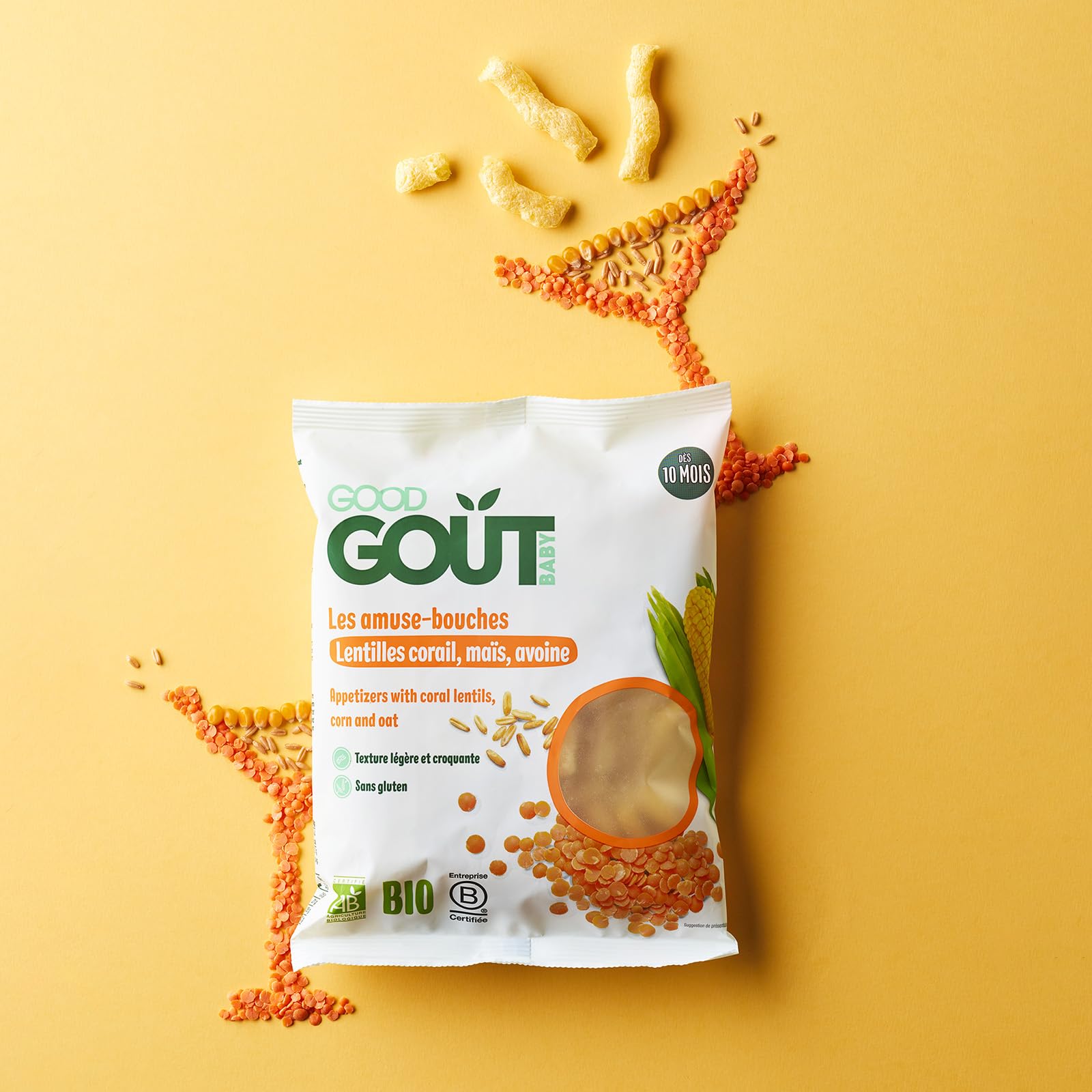 GOOD GOÛT - Amuse-bouches - Snack bébé - Dès 10 Mois - Texture légère et fondante - Sans gluten - Format nomade