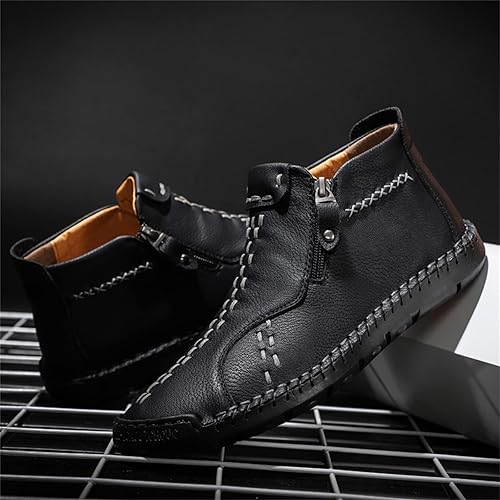 Miniatura 2 de Govicta Zapatos casuales de cuero para hombre, botas chukka al tobillo, mocasines de media parte superior, zapatos renacentistas, botas piratas