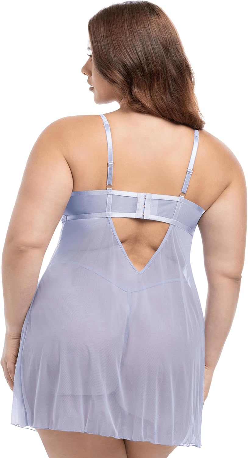 Oh là là Chéri Women's Elsie Sheer Babydoll Plus 74-11532X