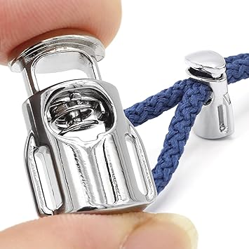 Amazon.com: Enosea 12 PCS Metal Cord Locks Single Hole Spring Toggle ...