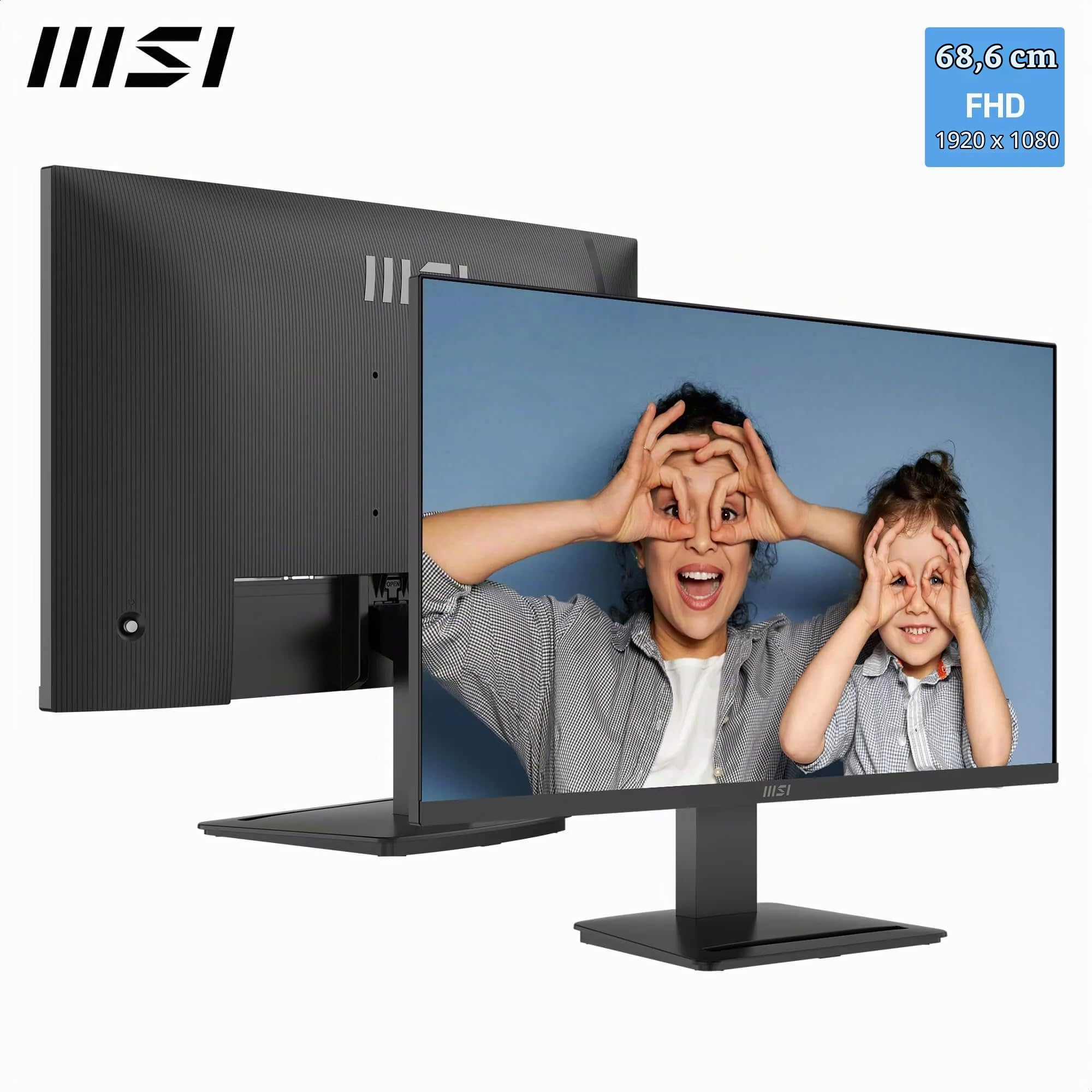 msi PRO MP273 E14A Monitor PC 27" FHD, 1920x1080 IPS, 144Hz, 1ms, HDR Ready, AMD FreeSync, Eye Care, Altoparlanti Integrati, HDMI 2.0, DP 1.2a, D-Sub, Inclinabile, Montaggio VESA, Nero