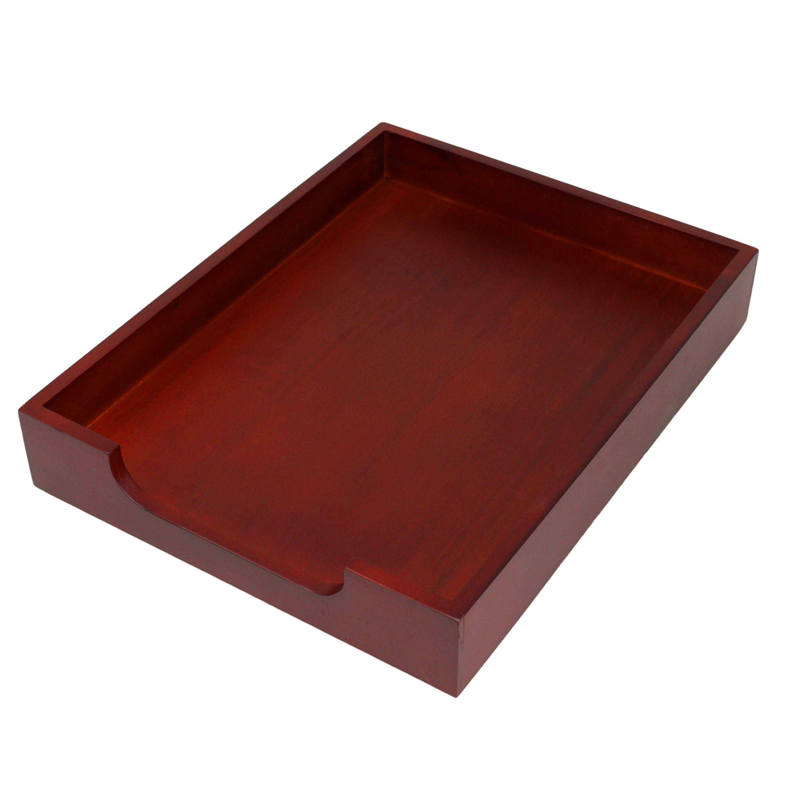 HumanCentric Wood Letter Tray (Mahogany) | Desk Paper Tray for Files and Documents | Inbox Tray for Office