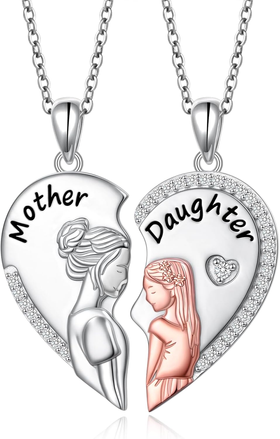 FLYOW Mothers Day Gifts for Women, Sterling Silver Mom Nana Grandma Heart Necklace, Birthday Mothers Day Jewelry Gifts for Mom Grandma Wife from Daughter Son