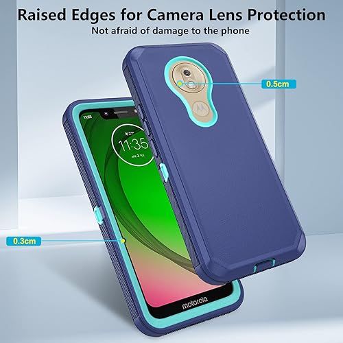 Miniatura 4 de Funda de teléfono para Moto G7 PlayMotoG7 Optimo XT1952DLTmobile Revvlry con protector de pantalla y cubierta celular híbrida a prueba de golpes,