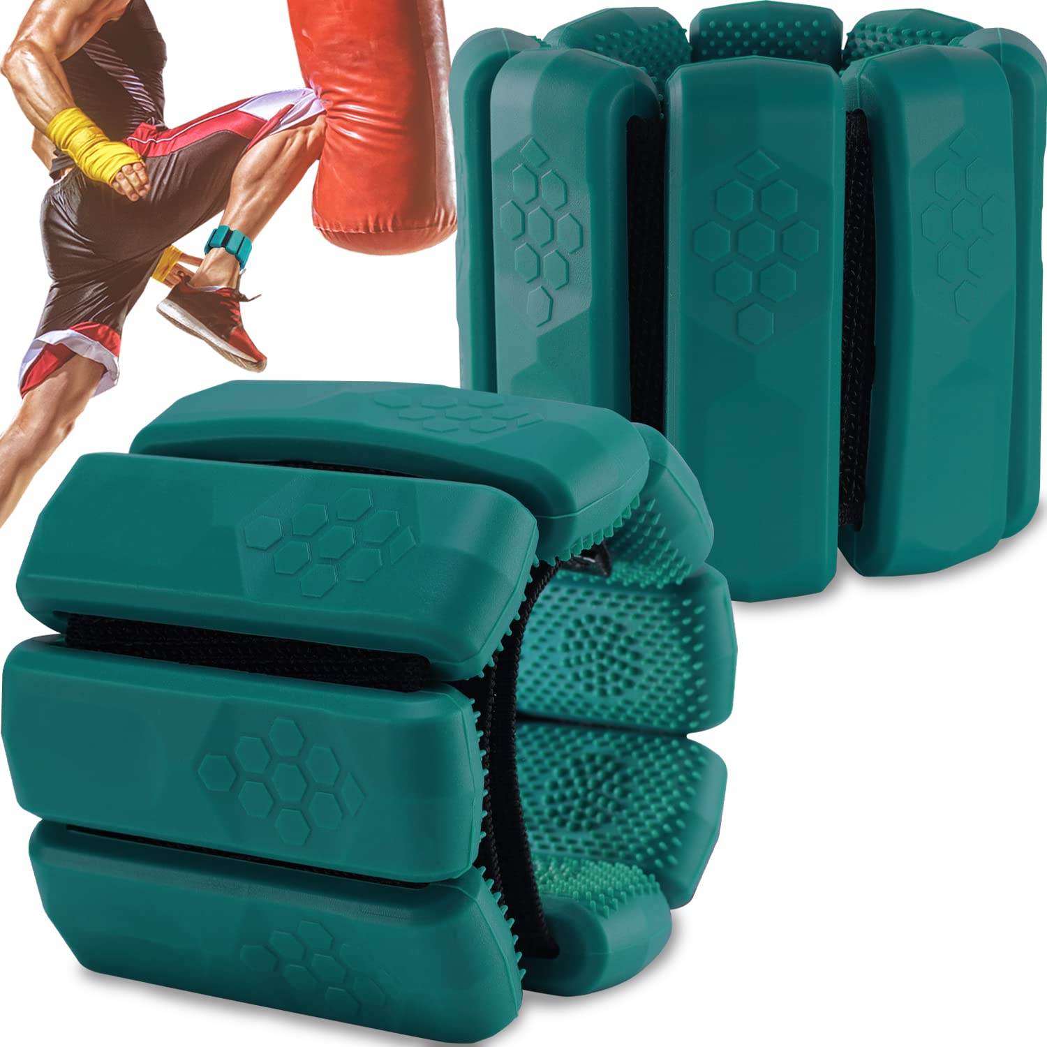 Photo 1 of Adjustable Silicone Wrist and Ankle Weights Set for Dance, Running, Fitness, Yoga and More Activities, 0.5 lbs Each, 2 Per Set