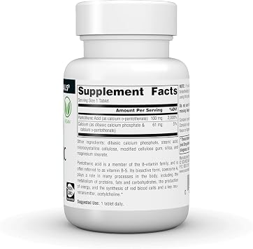 Source Naturals Pantothenic Acid, 100 mg -100 Vegan Tablets