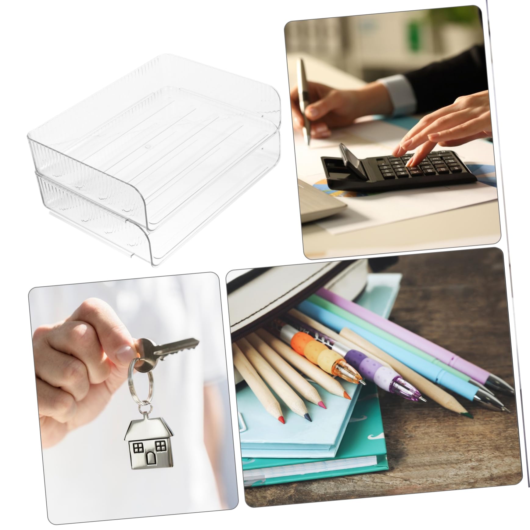 2pezzi Organizer Scrivania Impilabile Multifunzionale Per Documenti e Cancelleria Design Per e Casa Facile Usare e Resistente