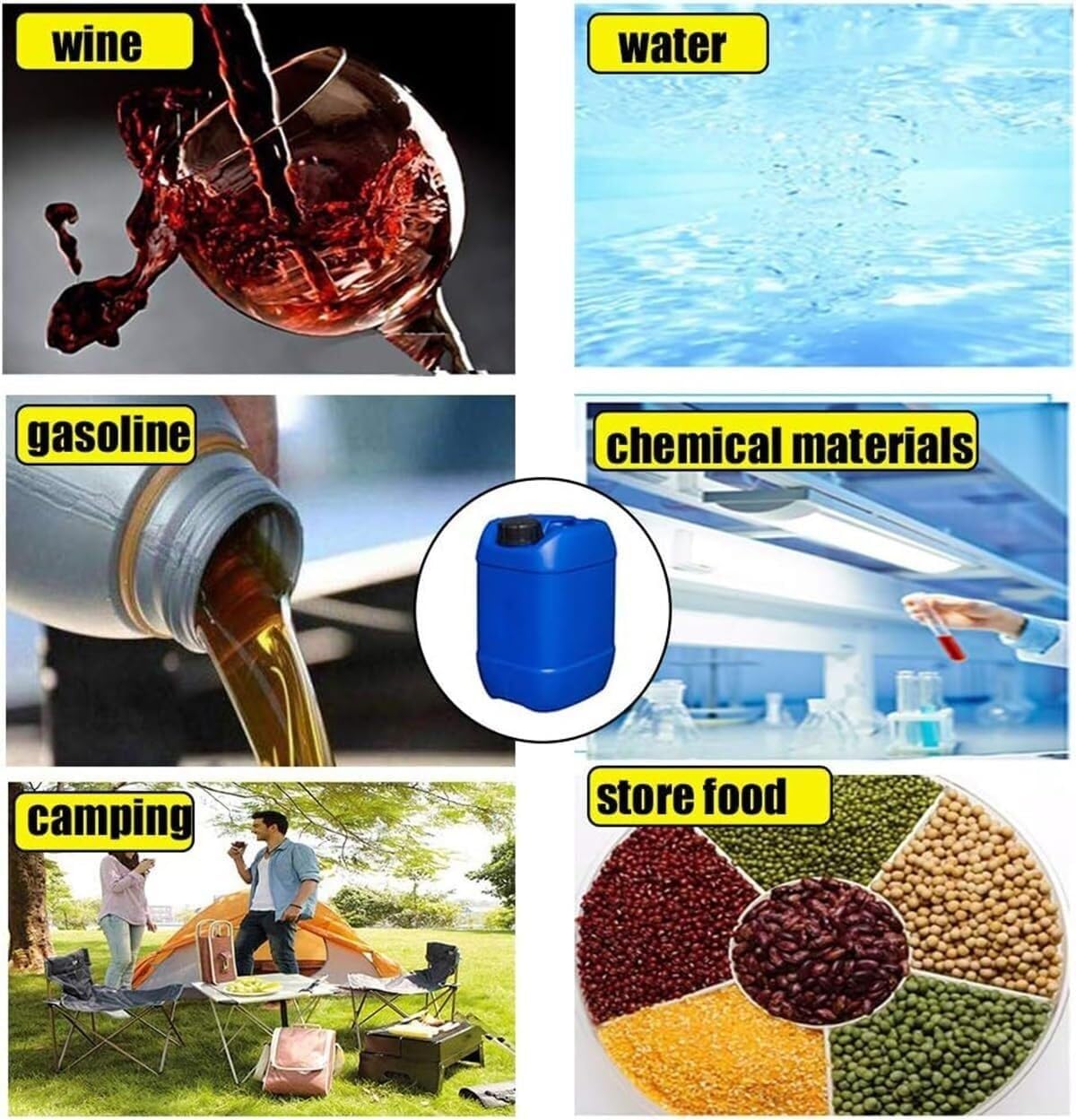 Serbatoio d'Acqua Portatile, Contenitore per Acqua da Campeggio, Secchio di plastica per la conservazione dell'Acqua in Caso di Emergenza, tanica per l'acqua da Campeggio all'apert