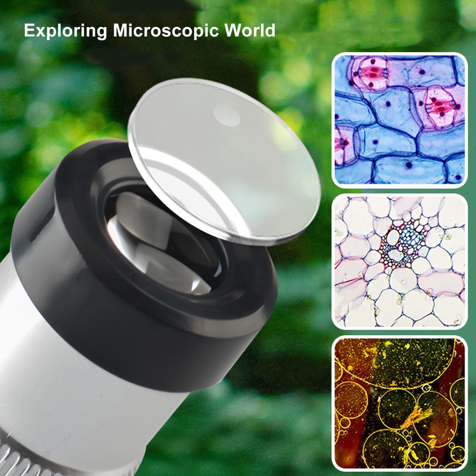 Microscopio per Bambini, Ingrandimento 100X 600X 1200X con 3 Lenti Obiettivo Microscopio Scientifico Giocattolo Educativo for Bambini Adulti Scuola Casa Laboratorio