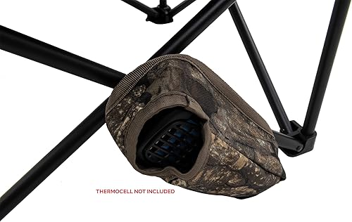 Miniatura 6 de ALPS OutdoorZ Silla de caza plegable High Ridge con mesa auxiliar para acomodar llamadas y ataques, bolsillo repelente de insectos y bolsa de