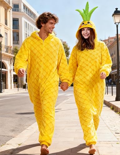 Miniatura 2 de vavalad Adult Pineapple Onesie Pajamas Halloween Pineapple Costume Christmas Cosplay Fruit Costume Women Men