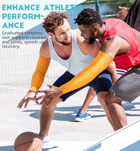 Miniatura 5 de HiRui Mangas de compresión de brazo para hombres, mujeres y jóvenes, protección UV, 20-30mmHG, soporte para tatuaje, transpirable, absorbe la humedad