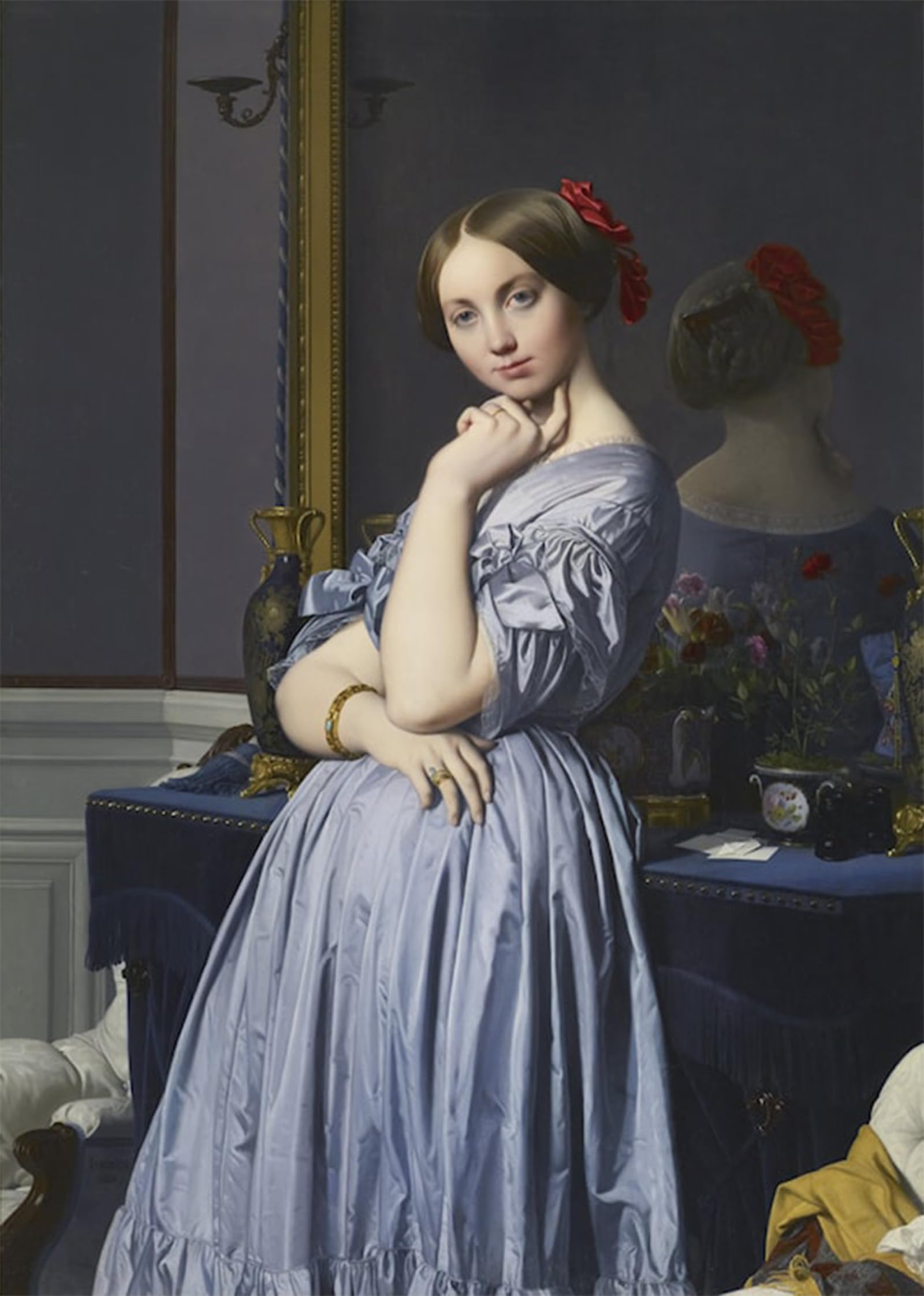 POSTERIIk Vintage Art Print Images Pictures Print Vicomtess Othenin D'haussonville by Jean Auguste Dominique Ingres Modern Colour Posters for Office Home Decor 60x90cm