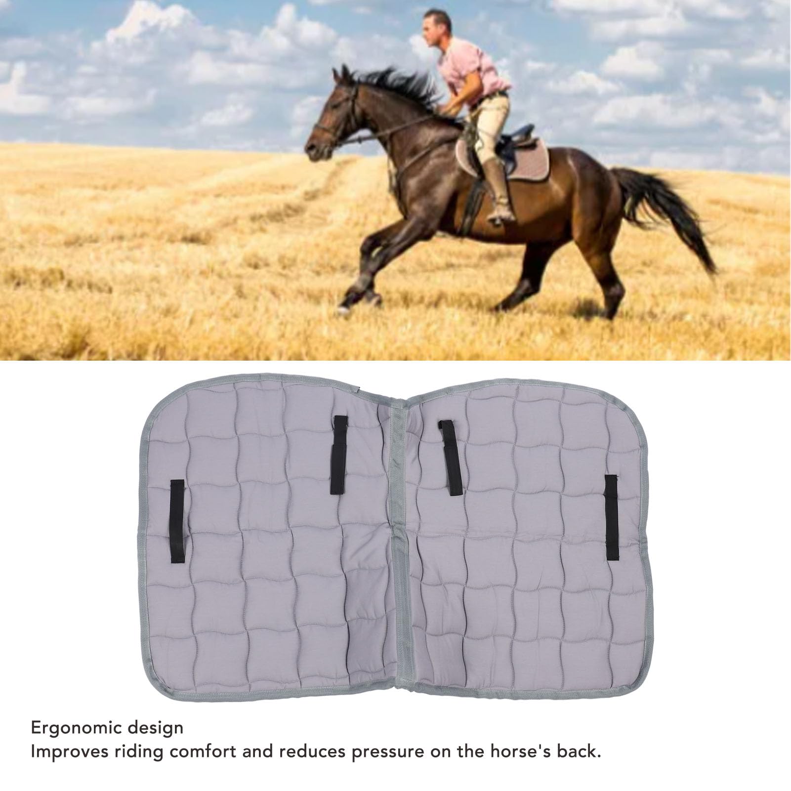 Mantilla para silla de montar para caballos, equipo de equitación cómodo y transpirable para entrenamiento de salto