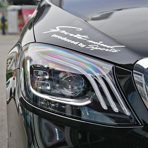 Miniatura 10 de HUWANDE 2 calcomanías para cejas con luz de automóvil calcomanías de vinilo para cubierta frontal de automóvil calcomanías de carrocería de