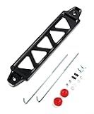 AOCISKA Battery Hold Down Bracket, Universal Crossbar Car Battery Holder Kit with 10in J Bolts,Car Battery Lock Down Sets,Aluminum Alloy Battery Tie Down Mount Bracket,Hold Lock Accessories (Black)