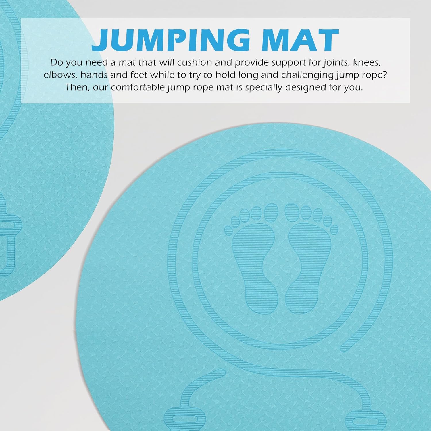 Toyvian Non-slip Tpe Jump Rope Mat 60cm Green Shockproof Soundproof Fitness Exercise Mat for Home Workout and Yoga