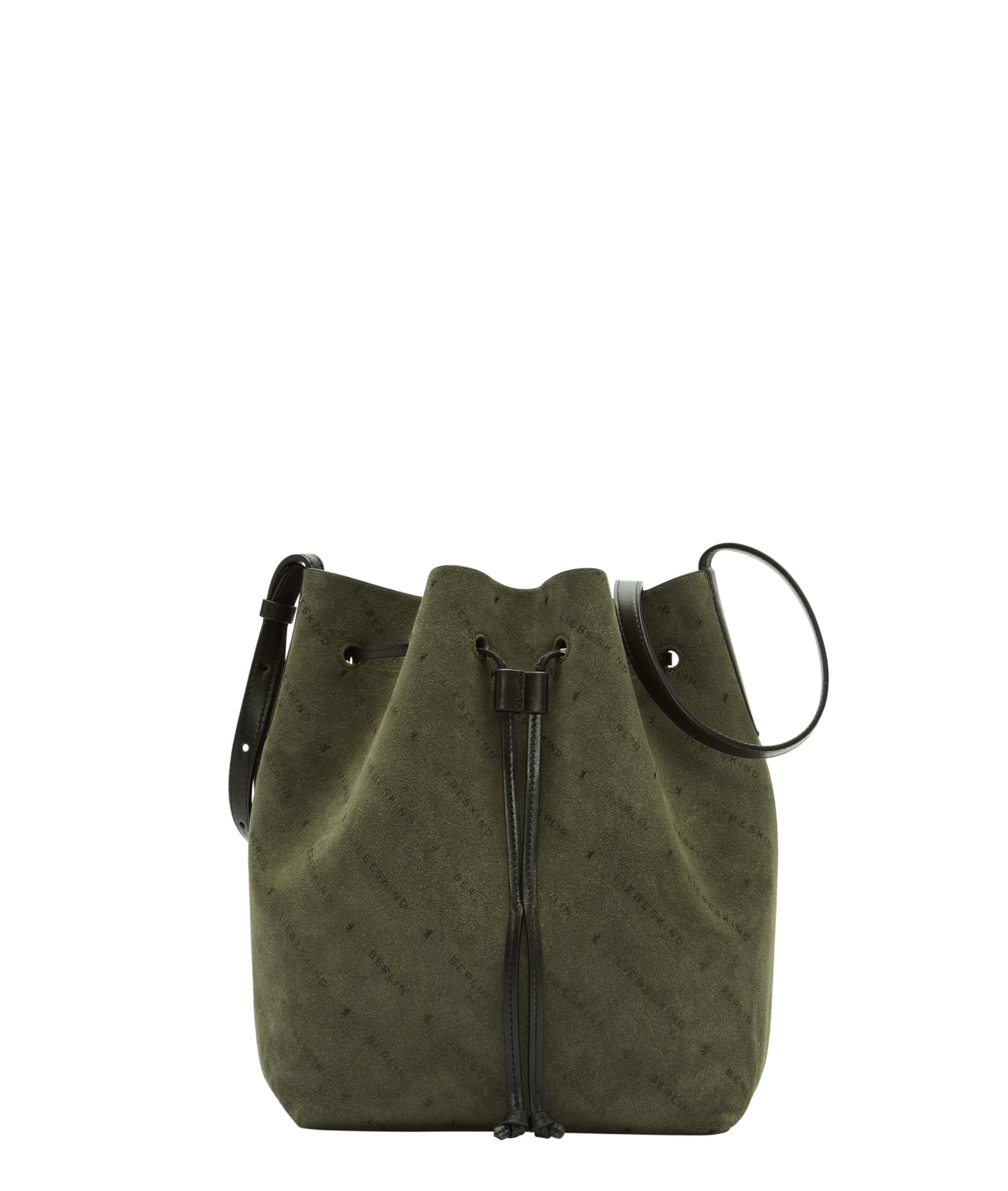LIEBESKIND Berlin Bucketbag M MONOGRAM Suede forest