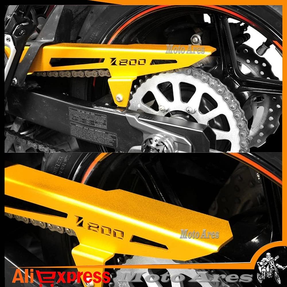 Accessories for Kawasaki Z800 Z 800 ZR800A Z800E 2013-2015 Motorcycle Accessories CNC Aluminium Rear Chain Guard Cover Protector Red - (Color: Gold)