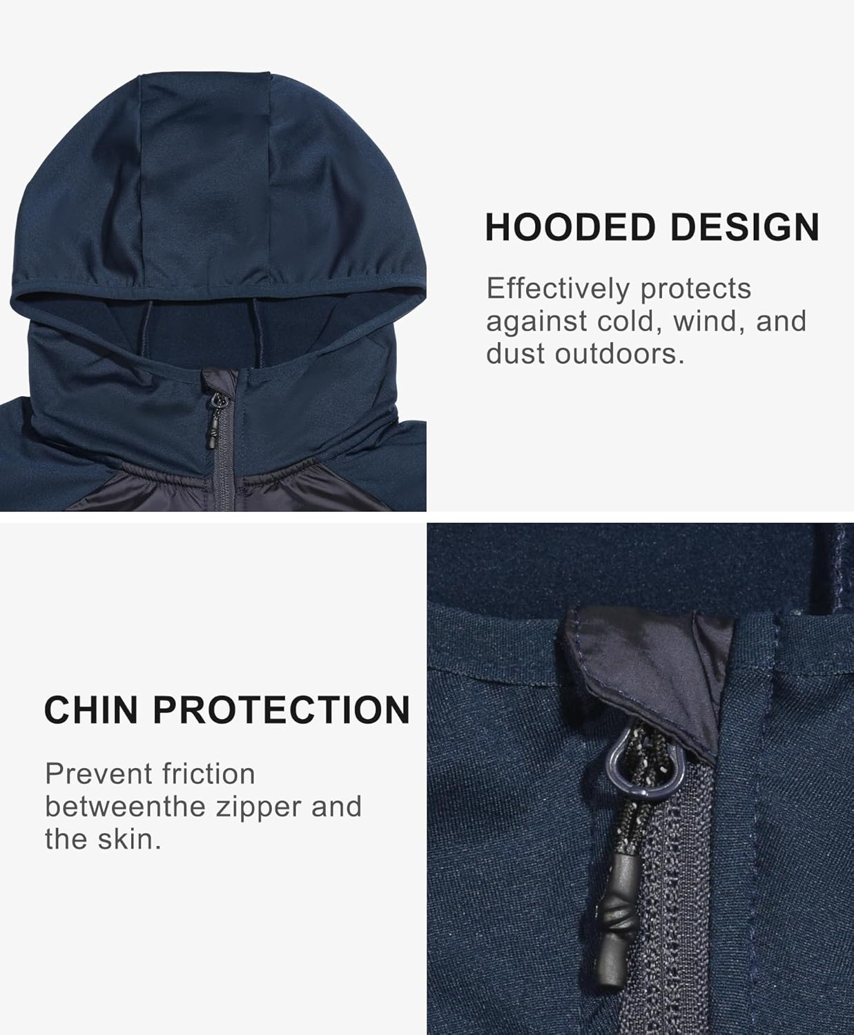 Little Donkey Andy Men's Running Puffer Jacket Lightweight Hybrid Hooded Jacket Winter Warm Up Thermal Hiking Golf Sports - Image 4