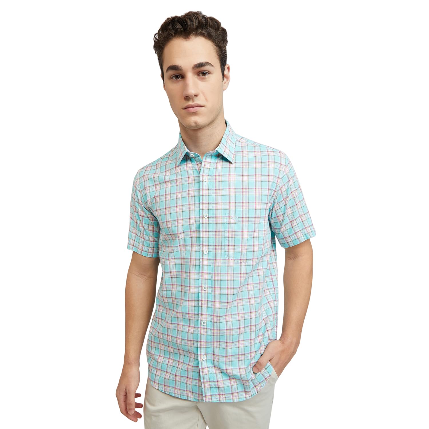 colorplus Tailored Fit Medium Blue Formal Shirt for Men-picture-34
