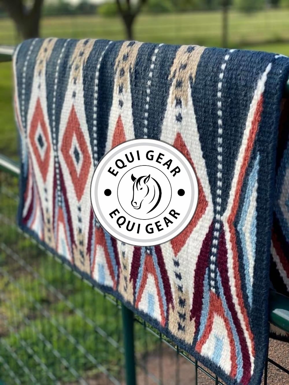 Horse Western Ranch Sottosella/Coperta da sella Western in lana neozelandese con imbottitura in lana con sensore Flex (personalizzazione disponibile) AD21 (32" x 32")