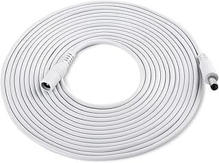 12V DC Extension Cable 4.5M, 2.1mm x 5.5mm Universal DC/AC Extension Cable for Hue 12V Power Supply Adapter, CCTV Security Camera,Led Strip Light,DVRs,Routers,DC Power Extension Cable, White,1-Pack