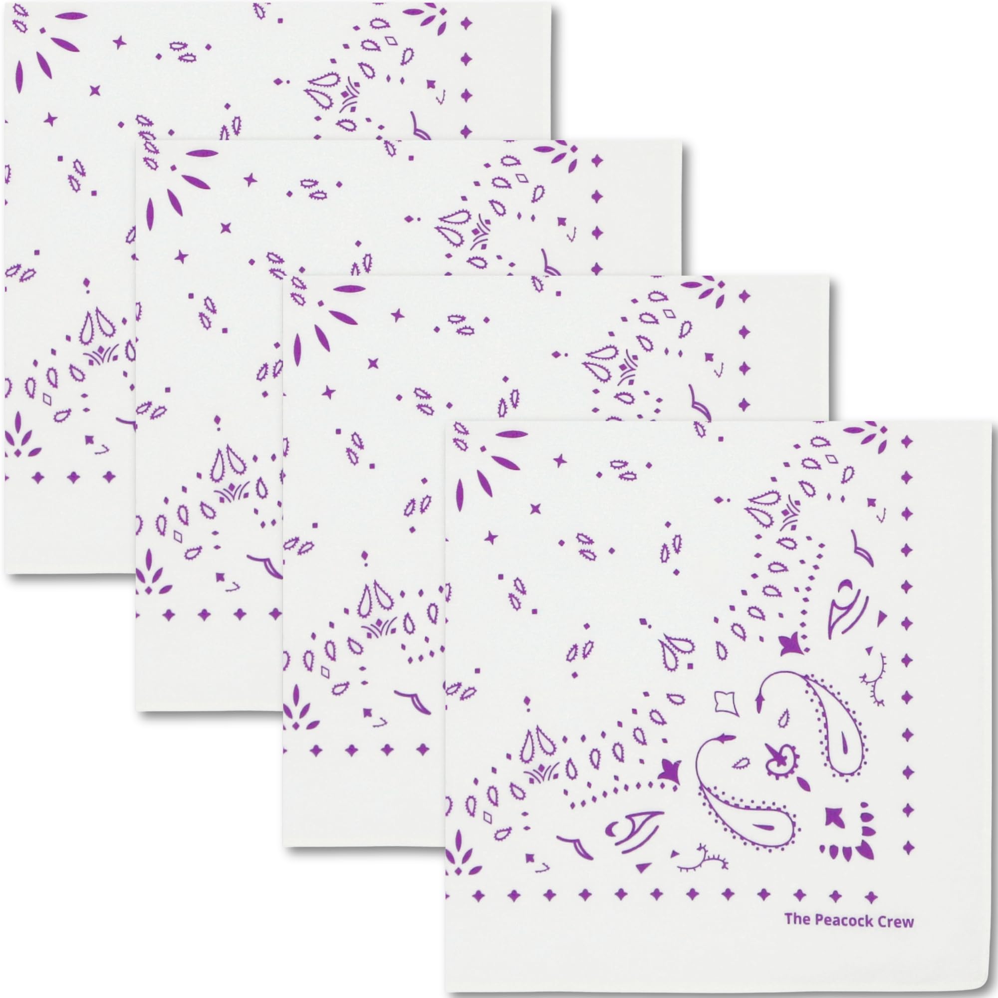 The Peacock Crew Premium Soft Cotton Bandanas Pack for Men and Women Paisley 22 x 22 inches