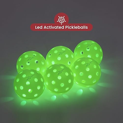 Miniatura 4 de Reebok - Juego de pickleball LED, de alto rebote, bolas de pickleball para exteriores con precisión, patrón de 40 agujeros, perfecto para jugar por