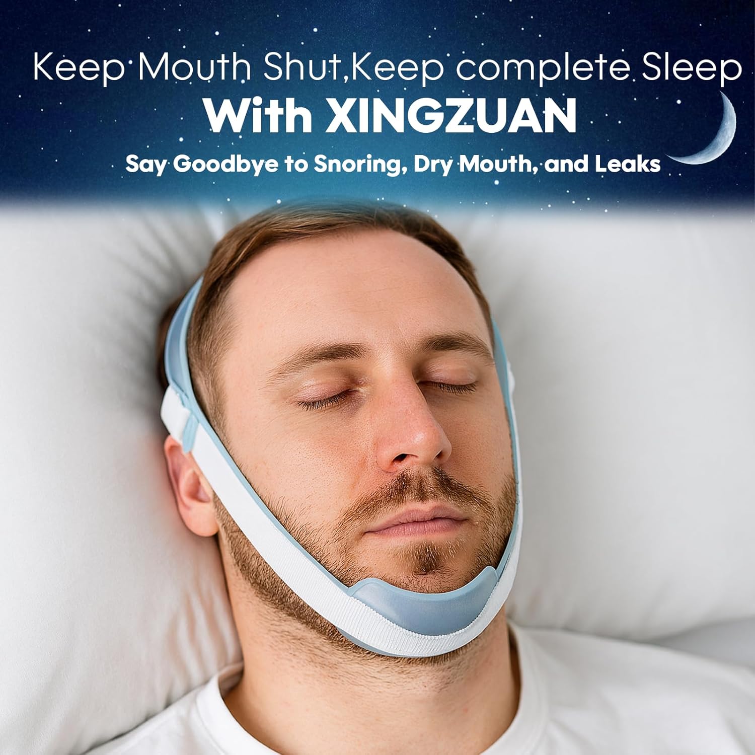 Anti Snoring Chin Strap - Adjustable Snore Stopper for Sleeping | Breathable & Reusable Stop Snoring Solution | Comfortable Anti Snore Device for CPAP Users & Nighttime Snorers - Image 6