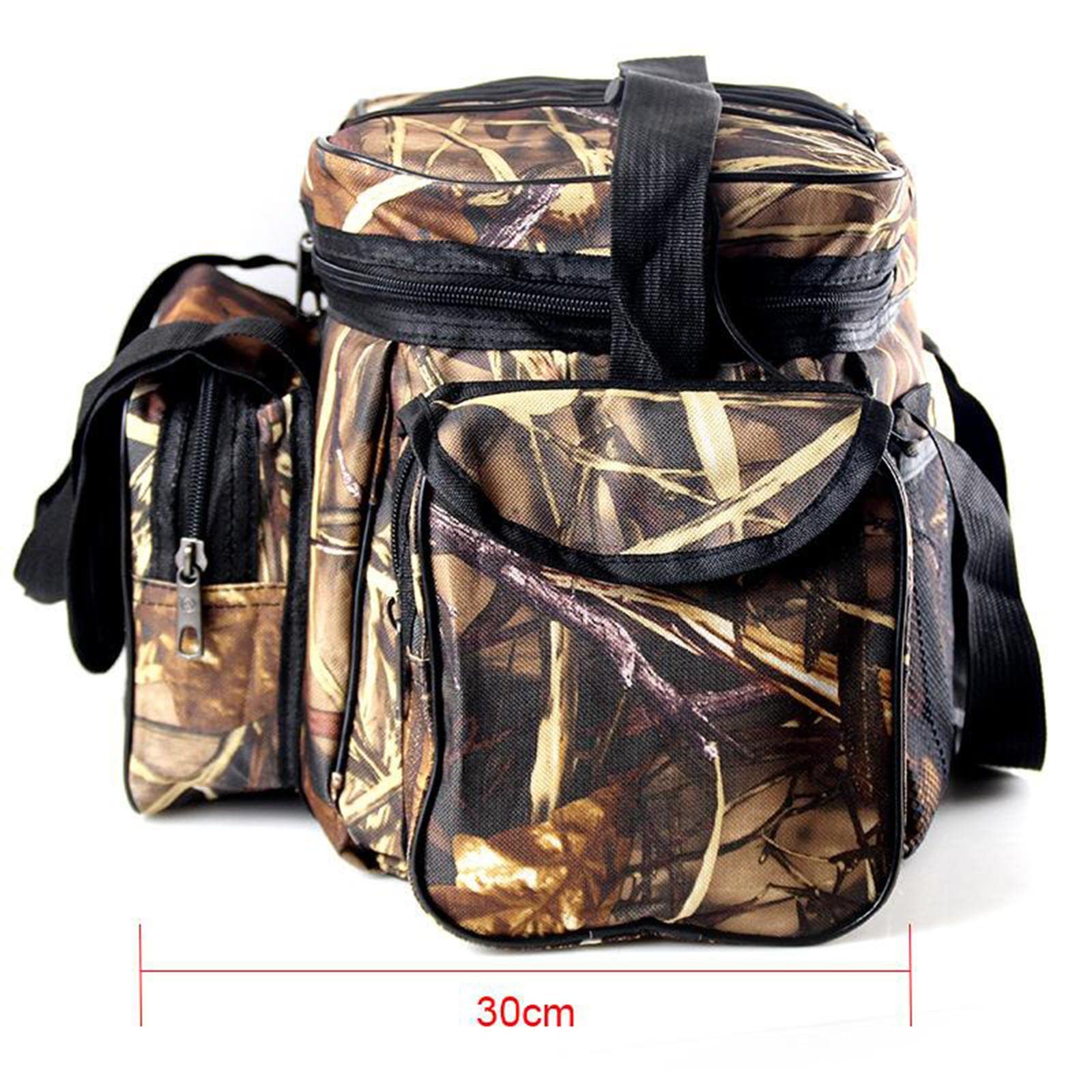 Torba wędkarska z wieloma kieszeniami, sprzęt do przechowywania, torba crossbody do wędkarstwa morskiego, 2 zestawy (czarne), 50x25cm