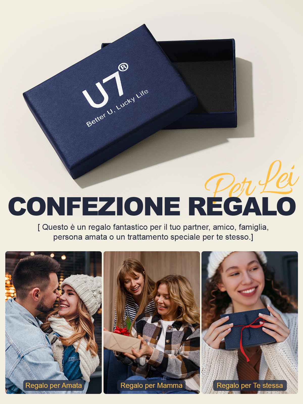 U7 Collana Tennis da Donna e Uomo con Zirconi Bianchi Neri 3/5mm 40/45cm