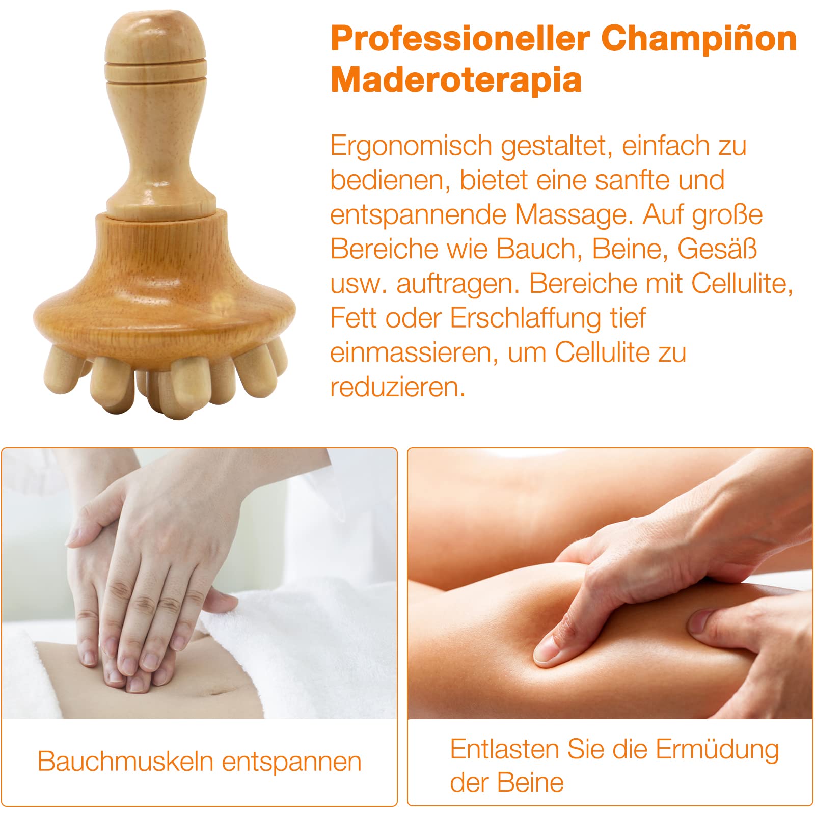 5 Maderotherapie Komplettset für Anti-Cellulite, Lymphdrainage und Gua Sha