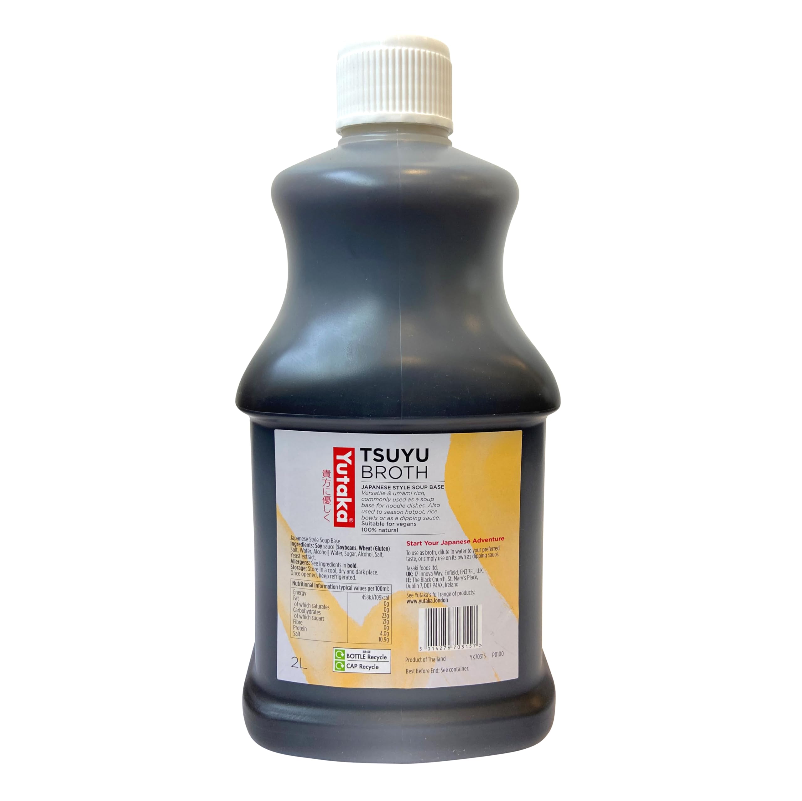 Yutaka - Tsuyu Broth, 2L - Japanese Style Soup Base - Rich Umami Flavour - Ideal for Noodles, Rice Bowls, Hotpots, Tempura, Stir-Fries & Dipping Sauce - 100% Natural, Vegan-Friendly