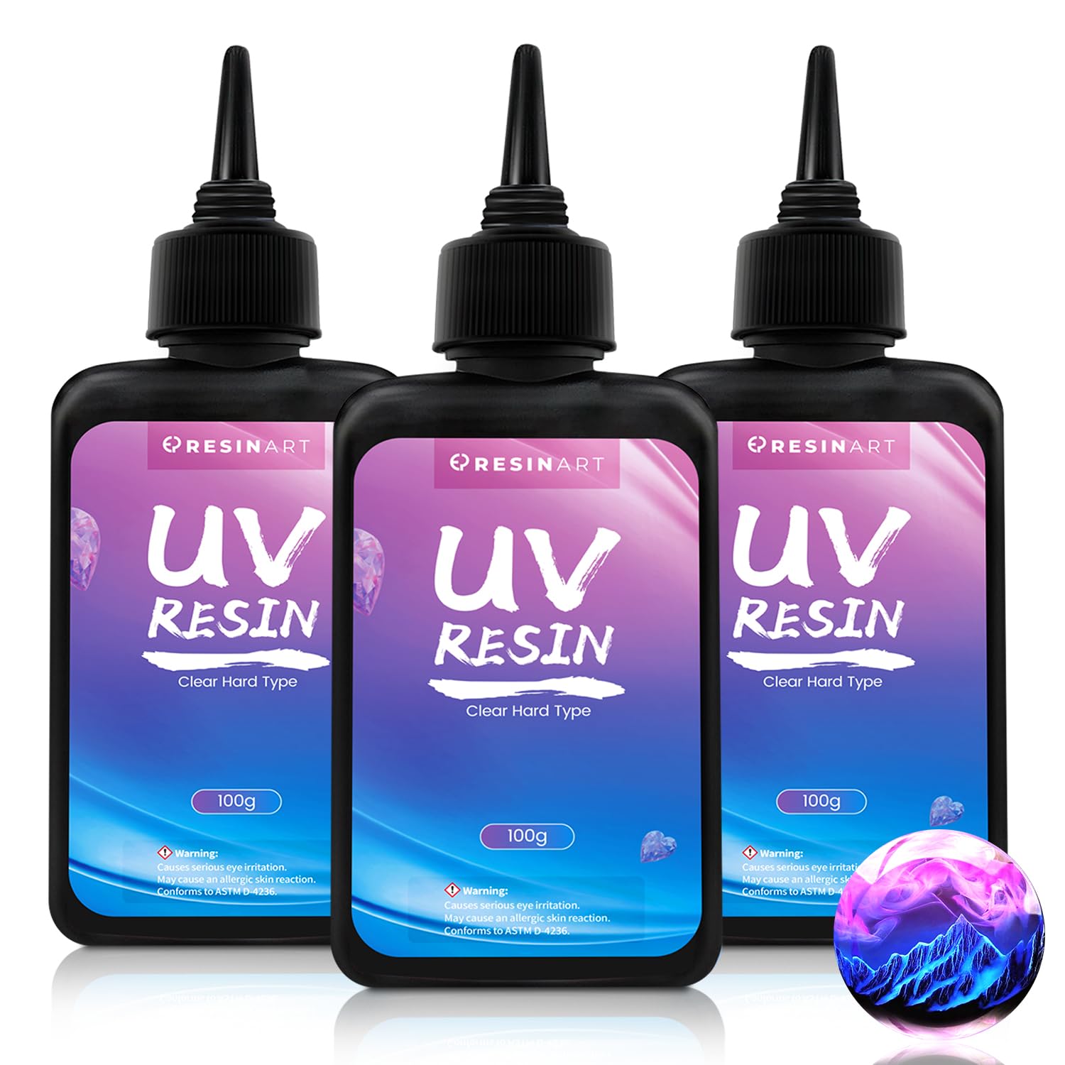 UV Resin, 300g Crystal Clear UV Epoxy Resin for Jewelry & DIY Craft