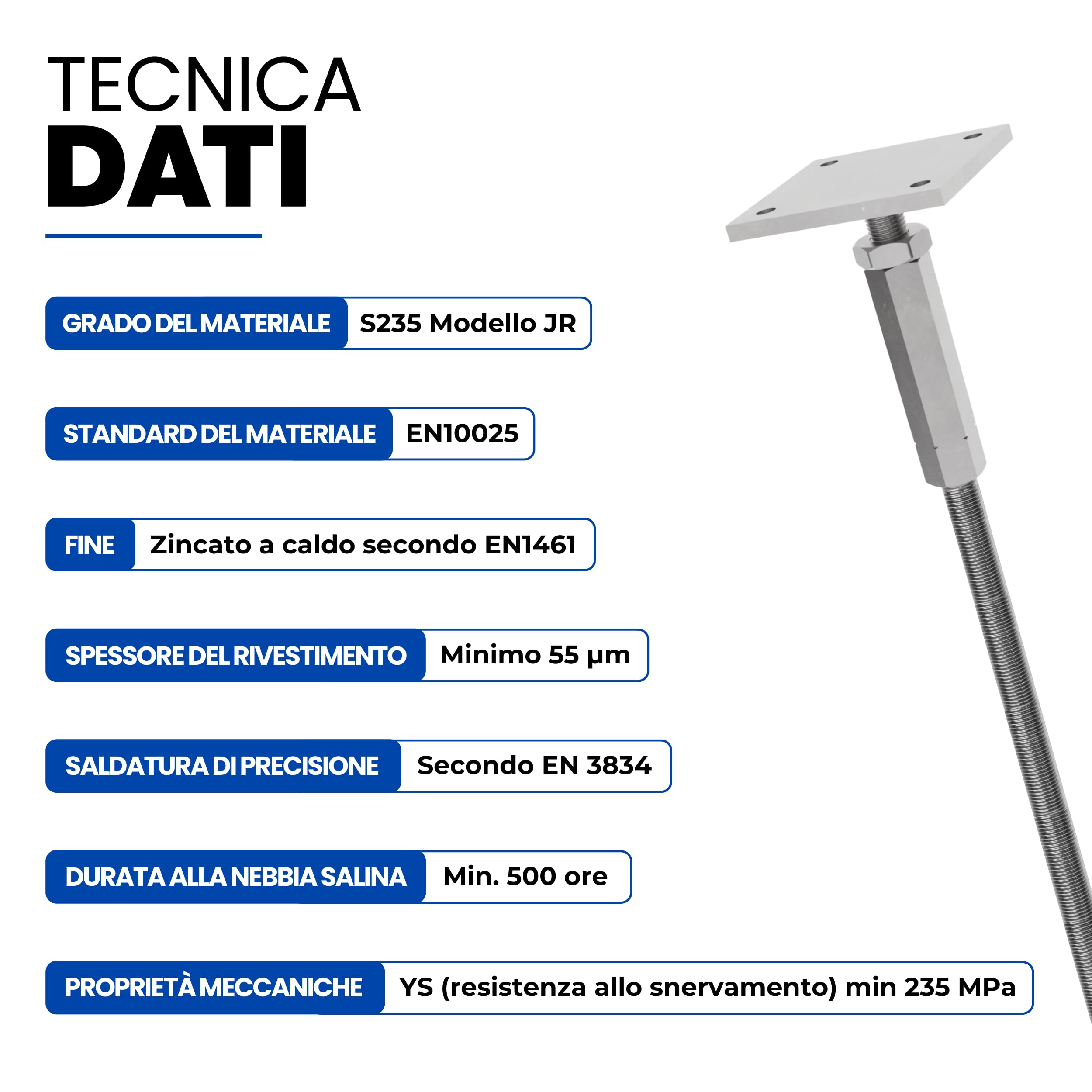 GeZu Impex Supporto per Pali Regolabile 80 x 80 mm Set di 8 | Zincato Caldo Ancoraggi per Pali Regolabili in Altezza Supporto per Recinzione con Base Elevata