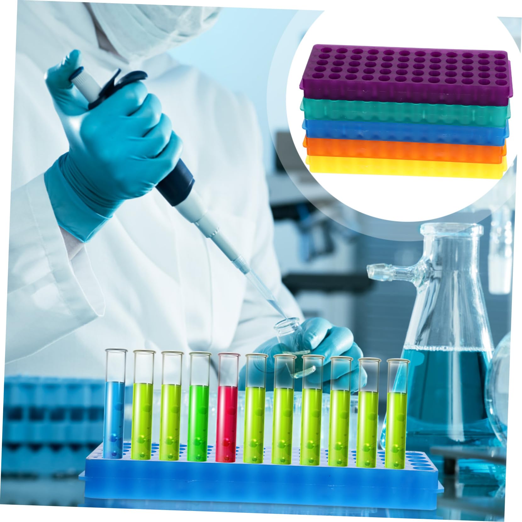 Healvian Zentrifugenröhrchen Halter Laborzentrifugenröhrchengestell Mit 60 Löchern Für 0.5Ml Und 1.5Ml Röhrchen 5Er Set Zubehör Für Wissenschaftliche Labore 7.87 X 2.76 X 0.79 in