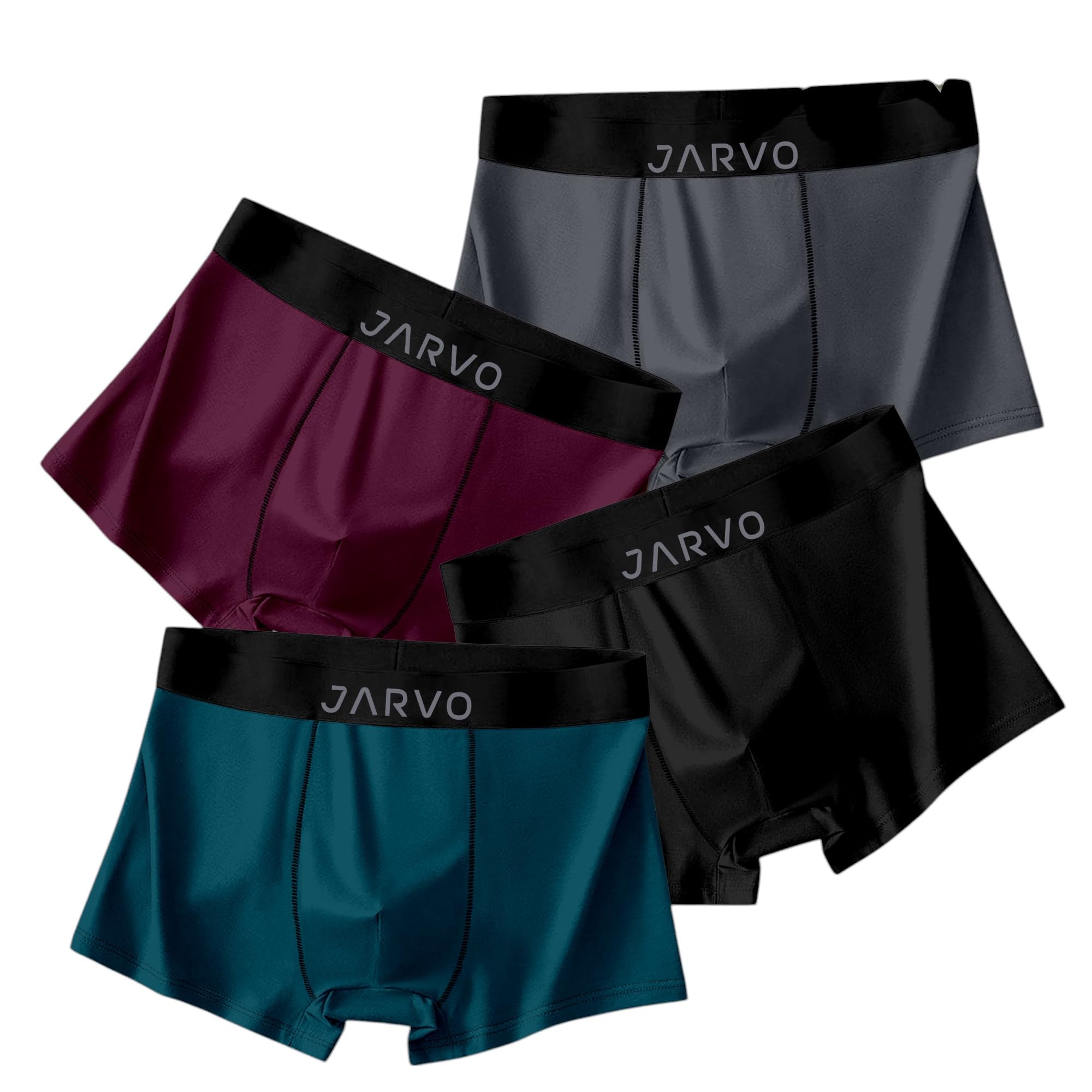jarvo Men's Nylon Regular Fit Solid Antibacterial Trunks (Pack of 3)-picture-32