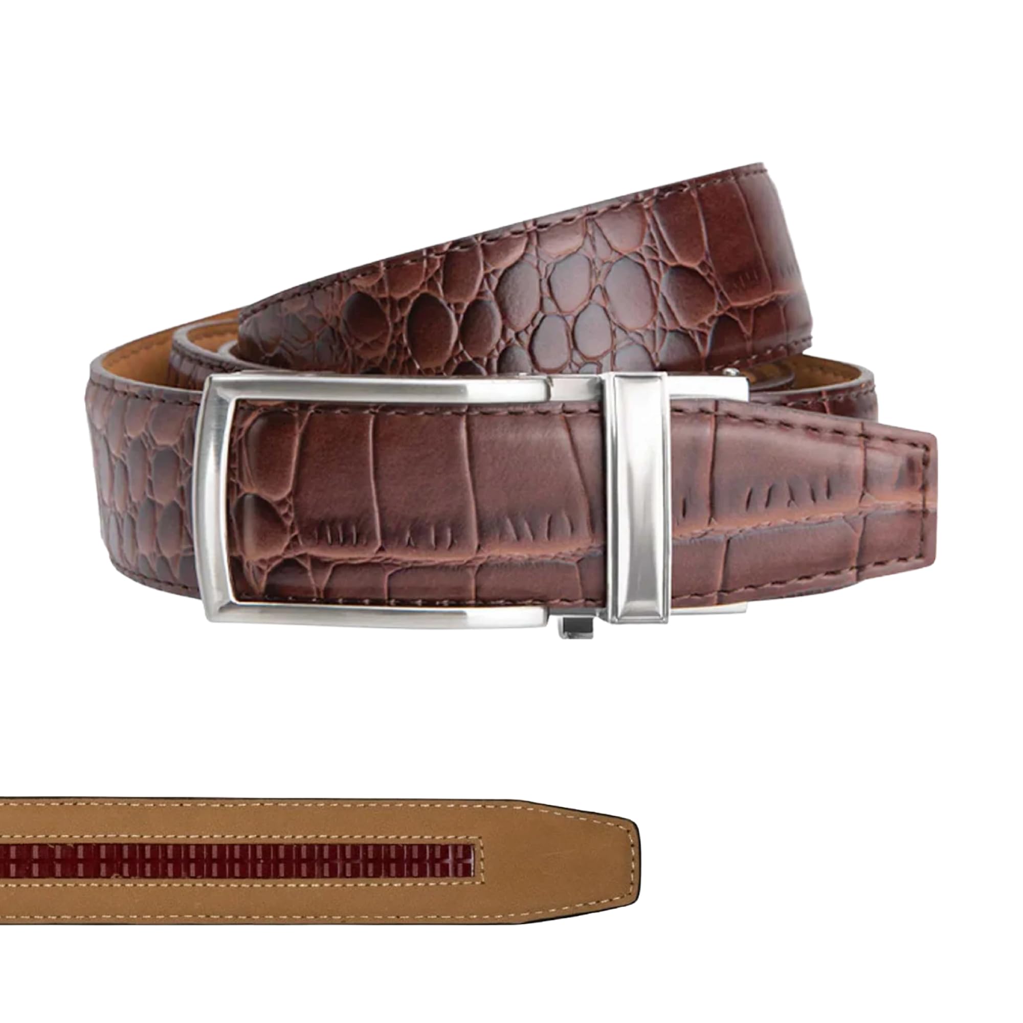 Nexbelt Aluminum Alligator Ratchet Golf Belt White